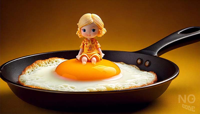 目玉焼きの上の女の子