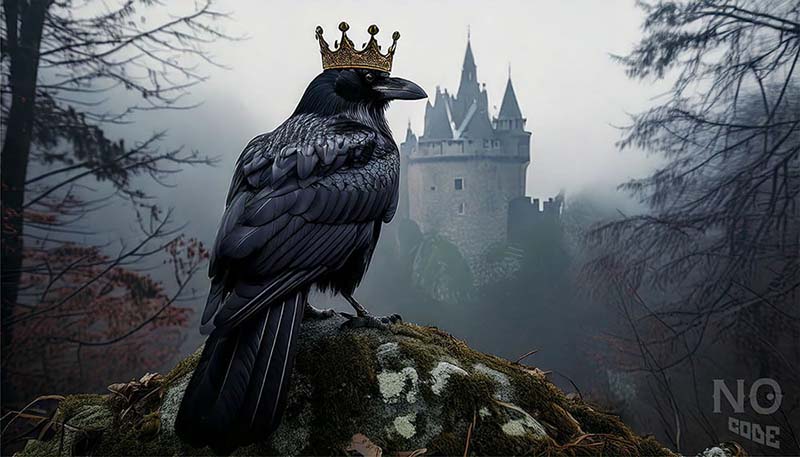 王冠をかぶったカラス